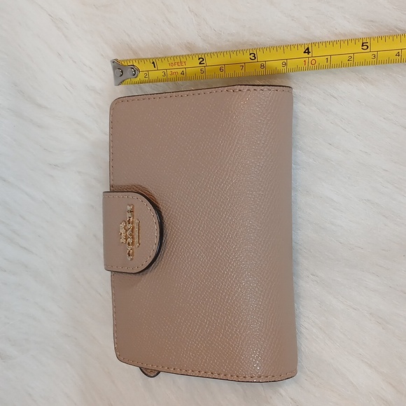 Coach Single Fold Medium Leather Wallet Tan - Picture 6 of 7